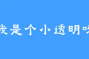 我是个小透明呀