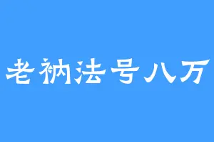 老衲法号八万