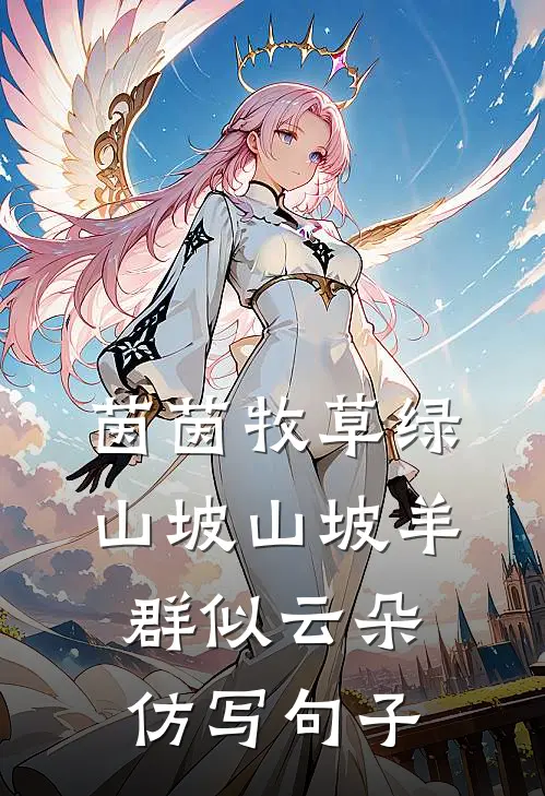 茵茵牧草绿山坡山坡羊群似云朵仿写句子