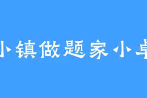 小镇做题家小卓