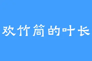 喜欢竹筒的叶长风