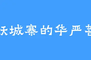 半妖城寨的华严菩萨