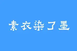 素衣染了墨