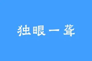 独眼一聋