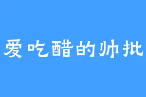 爱吃醋的帅批