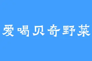 爱喝贝奇野菜