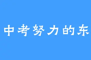 为中考努力的东隅