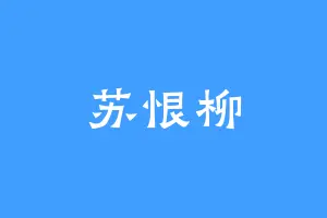 苏恨柳