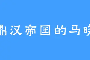 那鼎汉帝国的马晓春