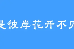终是彼岸花开不见叶