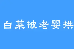 小白菜被老婴拱了