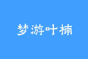 梦游叶楠