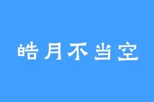 皓月不当空