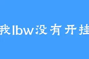 我lbw没有开挂