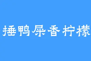 手捶鸭屎香柠檬茶